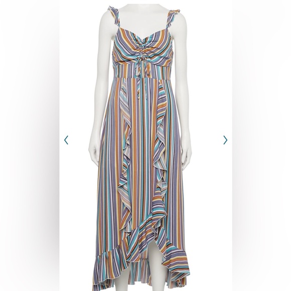 NWT Striped Ruffled Maxi Dress - Picture 4 of 5